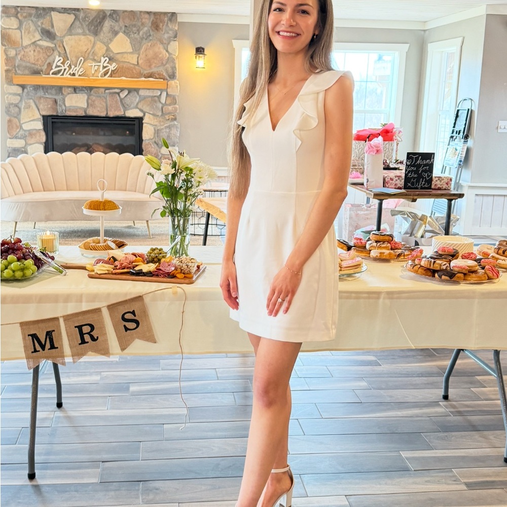 Elegant White Ruffle Dress
